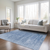 10' X 14' Denim Blue And Sky Blue Abstract Washable Indoor Outdoor Area Rug
