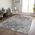 8' X 10' Gray Charcoal And Ivory Floral Washable Indoor Outdoor Area Rug