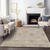 10' X 14' Khaki Beige And Tan Floral Washable Indoor Outdoor Area Rug