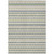 8' X 10' Linen And Lime Green Striped Washable Indoor Outdoor Area Rug