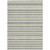 8' X 10' Linen And Lime Green Striped Washable Indoor Outdoor Area Rug