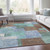 10' X 14' Brown Teal Blue And Ivory Geometric Washable Indoor Outdoor Area Rug - Brown, Teal Blue, Ivory