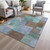 10' X 14' Brown Teal Blue And Ivory Geometric Washable Indoor Outdoor Area Rug - Brown, Teal Blue, Ivory