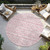 8' Pink And Ivory Round Geometric Washable Indoor Outdoor Area Rug - Pink, Ivory