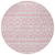 8' Pink And Ivory Round Geometric Washable Indoor Outdoor Area Rug