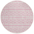 8' Pink And Ivory Round Geometric Washable Indoor Outdoor Area Rug