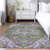 9' X 12' Olive Green And Purple Oriental Washable Indoor Outdoor Area Rug