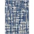9' X 12' Navy Blue Gray And Ivory Striped Washable Indoor Outdoor Area Rug - Navy Blue, Gray, Ivory
