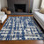 9' X 12' Navy Blue Gray And Ivory Striped Washable Indoor Outdoor Area Rug - Navy Blue, Gray, Ivory