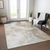8' X 10' Ivory And Beige Abstract Washable Indoor Outdoor Area Rug