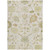 9' X 12' Ivory Green And Tan Floral Washable Indoor Outdoor Area Rug