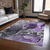 9' X 12' Gray and Purple Abstract Washable Non Skid Indoor Outdoor Area Rug