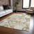 10' X 14' Taupe And Ivory Abstract Washable Indoor Outdoor Area Rug Transitional Style - Taupe, Ivory Color