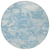 8' Sky Blue And Denim Blue Round Abstract Washable Indoor Outdoor Area Rug