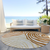 8' Terra Cotta Copper And Gold Round Abstract Washable Indoor Outdoor Area Rug