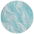 8' Teal Blue Aqua And Ivory Round Abstract Washable Indoor Outdoor Area Rug