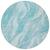 8' Teal Blue Aqua And Ivory Round Abstract Washable Indoor Outdoor Area Rug