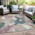 10' X 14' Mauve Beige And Sage Abstract Washable Indoor Outdoor Area Rug