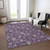 9' X 12' Plum Purple And Lavender Floral Washable Indoor Outdoor Area Rug