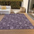 9' X 12' Plum Purple And Lavender Floral Washable Indoor Outdoor Area Rug