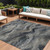 10' X 14' Gray And Silver Abstract Washable Indoor Outdoor Area Rug - Gray, Silver