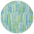 8' Aqua Teal Blue And Lime Green Round Abstract Washable Indoor Outdoor Area Rug