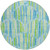 8' Aqua Teal Blue And Lime Green Round Abstract Washable Indoor Outdoor Area Rug