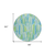 8' Aqua Teal Blue And Lime Green Round Abstract Washable Indoor Outdoor Area Rug