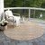 8' Copper And Gray Round Aztec Washable Indoor Outdoor Area Rug