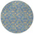 8' Sky Blue And Gray Round Geometric Washable Indoor Outdoor Area Rug
