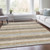 8' X 10' Beige And Ivory Striped Washable Indoor Outdoor Area Rug - Beige, Ivory