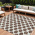 8' X 10' Brown And Ivory Polka Dot Washable Indoor Outdoor Area Rug