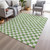 9' X 12' Green And Ivory Geometric Washable Indoor Outdoor Area Rug - Green, Ivory