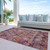 8' X 10' Rust Gold And Blush Aztec Washable Indoor Outdoor Area Rug