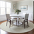 8' Ivory Beige And Gray Round Oriental Washable Indoor Outdoor Area Rug