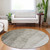 8' Taupe Brown And Ivory Round Ombre Washable Indoor Outdoor Area Rug