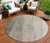 8' Taupe Brown And Ivory Round Ombre Washable Indoor Outdoor Area Rug