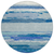 8' Blue Round Abstract Washable Indoor Outdoor Area Rug