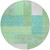 8' Sage Mint Green Teal Blue And Ivory Round Geometric Washable Indoor Outdoor Area Rug