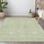 9' X 12' Artichoke Green And Ivory Chevron Washable Indoor Outdoor Area Rug