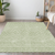 9' X 12' Artichoke Green And Ivory Chevron Washable Indoor Outdoor Area Rug