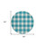 8' Teal Blue And Gray Round Plaid Washable Indoor Outdoor Area Rug