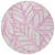 8' Pink And Beige Round Floral Washable Indoor Outdoor Area Rug