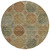 8' Taupe Green And Gold Round Trellis Washable Indoor Outdoor Area Rug