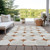 8' X 10' Brown And Ivory Abstract Washable Indoor Outdoor Area Rug Transitional Style - Brown, Ivory Color
