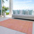10' X 14' Pink And Copper Abstract Washable Indoor Outdoor Area Rug