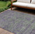 10' X 14' Fern Green And Purple Oriental Washable Indoor Outdoor Area Rug