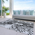 10' X 14' Ivory Black And Gray Abstract Washable Indoor Outdoor Area Rug