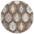 8' Brown Ivory And Taupe Round Southwestern Washable Indoor Outdoor Area Rug