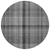 8' Round Gray Round Plaid Washable Non Skid Indoor Outdoor Area Rug